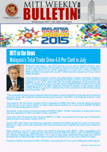 Malaysia's Total Trade Grew 4.6 Per Cent in July