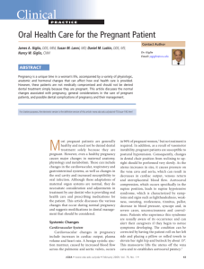 Oral Health Care for the Pregnant Patient