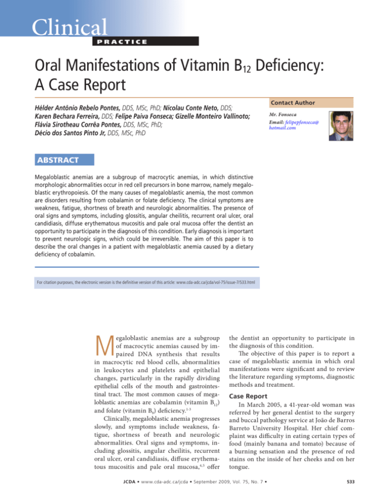 case study vitamin b12 deficiency