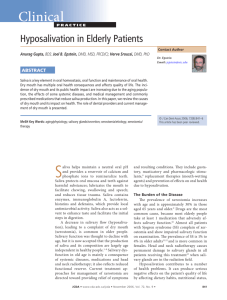 Hyposalivation in Elderly Patients