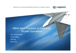 NBAA Best Practices in Corporate Shuttle Operations