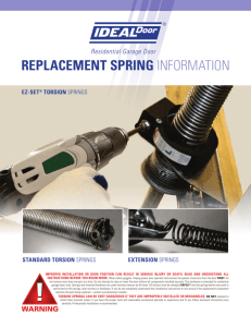 REPLACEMENT SPRING INFORMATION