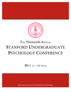 2013 Stanford Undergraduate Psychology Conference Program