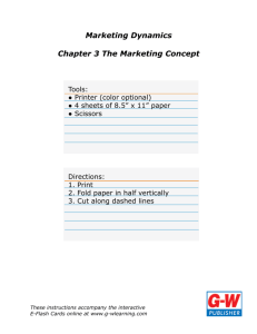 Marketing Dynamics Chapter 3 The Marketing Concept