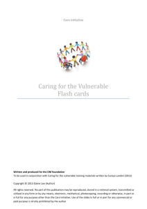 Caring for the Vulnerable Flash cards
