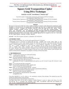 Square Grid Transposition Cipher Using DSA Technique