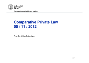 Comparative Private Law 05 / 11 / 2012