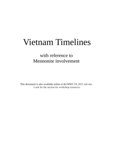 Vietnam Timelines-ref Mennonites 2015.07.22