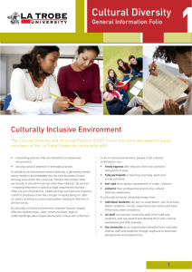 Cultural Diversity - La Trobe University