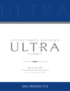 Prospectus - Luxury Travel Advisor's ULTRA Luxury Summit