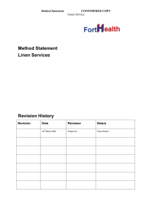 Method Statement Linen Services