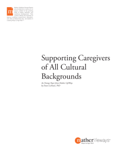Supporting Caregivers of All Cultural Backgrounds