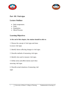 ١ Part III: Vital signs Lecture Outlines Learning