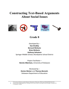 Constructing Text-Based Arguments About Social Issues