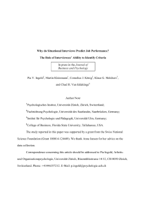 Why do Situational Interviews Predict Job Performance