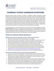 Interviewing for Pharmacy School Admission