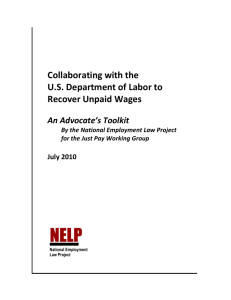 OUTLINE for TOOLKIT - National Employment Law Project