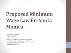 Proposed Minimum Wage Law for Santa Monica