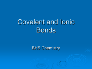 Covalent and Ionic Bonds Exam Review –Unit 8
