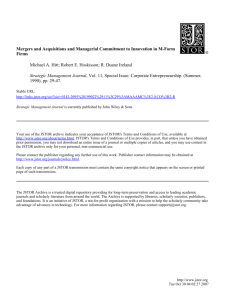 Mergers and Acquisitions and Managerial Commitment to