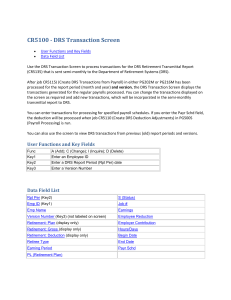 CR5100 - DRS Transaction Screen