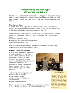 Different Types of Financial Institutions