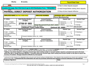 Direct Deposit Form - Pierce Employees