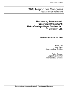 File-Sharing Software and Copyright Infringement: Metro