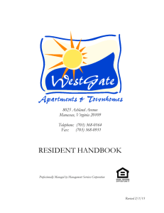 resident handbook - Westgate Apartments and Townhomes