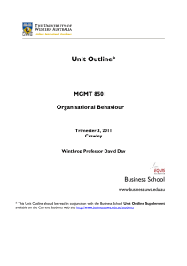 MGMT8501 Organisational Behaviour EMT