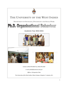 PhD Organizational Behaviour - University of the West Indies