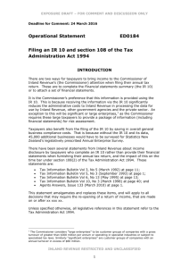 Operational Statement ED0184 Filing an IR 10