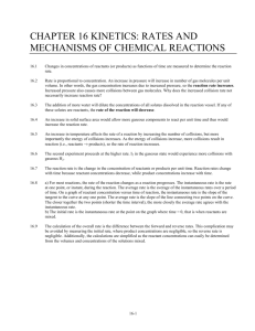 CHAPTER 16 KINETICS: RATES AND MECHANISMS OF