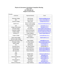 Physics & Astronomy 2015 Meeting Minutes