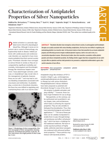Characterization of Antiplatelet Properties of Silver Nanoparticles