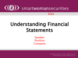 Week 5 - Understanding the Financial Statements