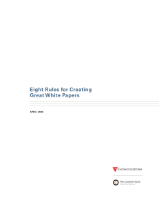 Eight Rules for Creating Great White Papers