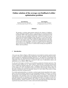 Online solution of the average cost Kullback-Leibler
