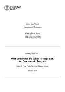 What Determines the World Heritage List? An Econometric Analysis