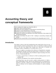 Accounting theory and conceptual frameworks