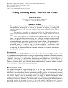 Framing Accounting Theory Theoretical and Practical - Al