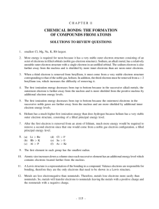 chemical bonds: the formation of compounds