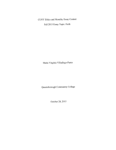 CUNY Ethics and Morality Essay Contest Fall2015 Essay Topic