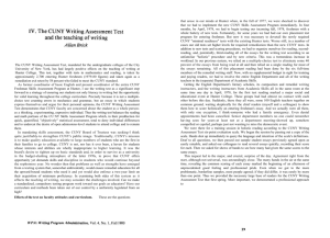 The CUNY Writing Assessment Test and the Teaching of Writing