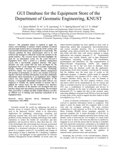 GUI Database for the Equipment Store of the Department of