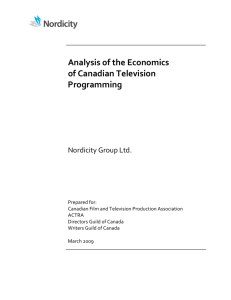 Analysis of the Economics of Canadian Television Programming