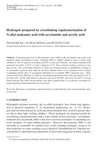 Hydrogels prepared by crosslinking copolymerization of N