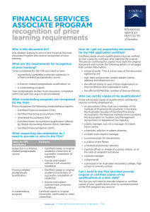 View requirements of prior learning recognition