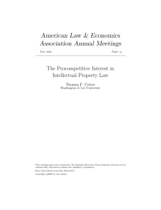 The Procompetitive Interest in Intellectual Property Law