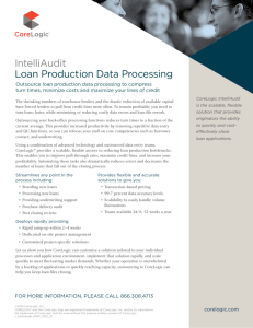 IntelliAudit Loan Production Data Processing